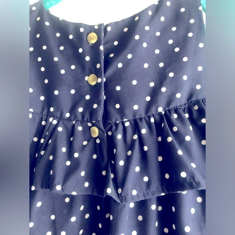 A.T.U.N. Girls’ Polka Dot Navy Blue Dress size 6-7Y